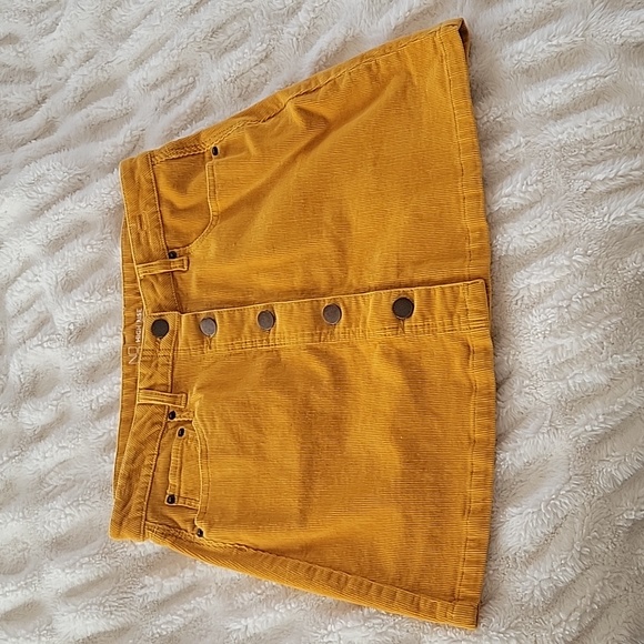 No Boundaries Pumpkin Corduroy Button-Front Mini Skirt - Picture 9 of 9